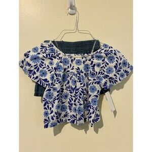 NWT Rachel Zoe Blue Floral Shirt & Shorts Outfit - Girls 4